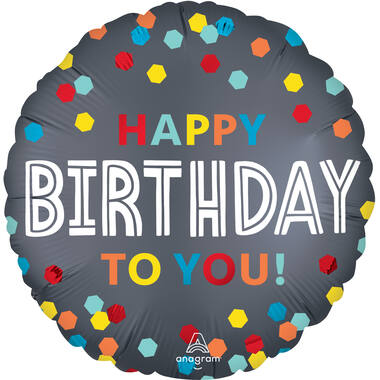 Foil Balloon - "HAPPY BIRTHDAY TO YOU!" - Confetti Burst - 45 cm